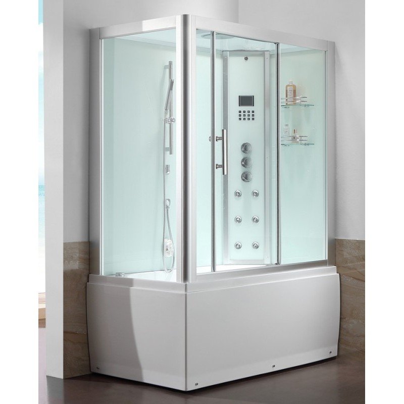 Душевой бокс EAGO DA328 F8 R 150x100x222см, профиль матовое серебро, стекло прозрачное