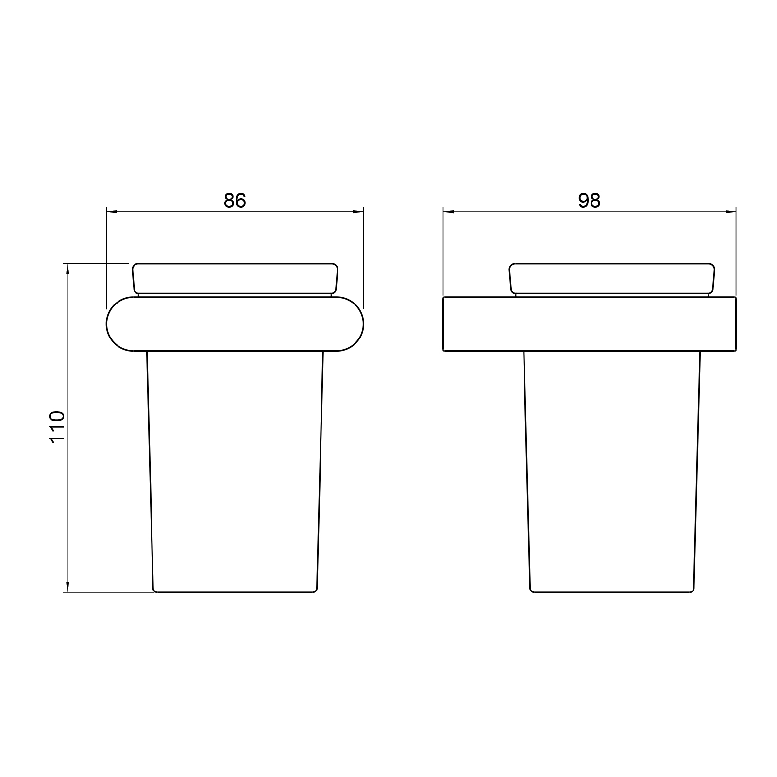 Стакан для ванной Timo Luiro 18433/03 черный матовый