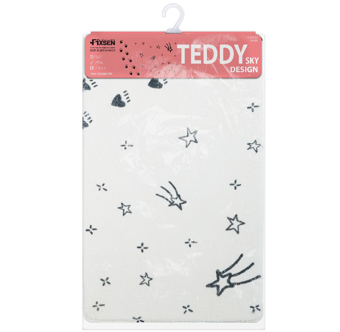 Коврик для ванной Fixsen Teddy Sky  1-ый, FX-6001S, белый, 50х80см