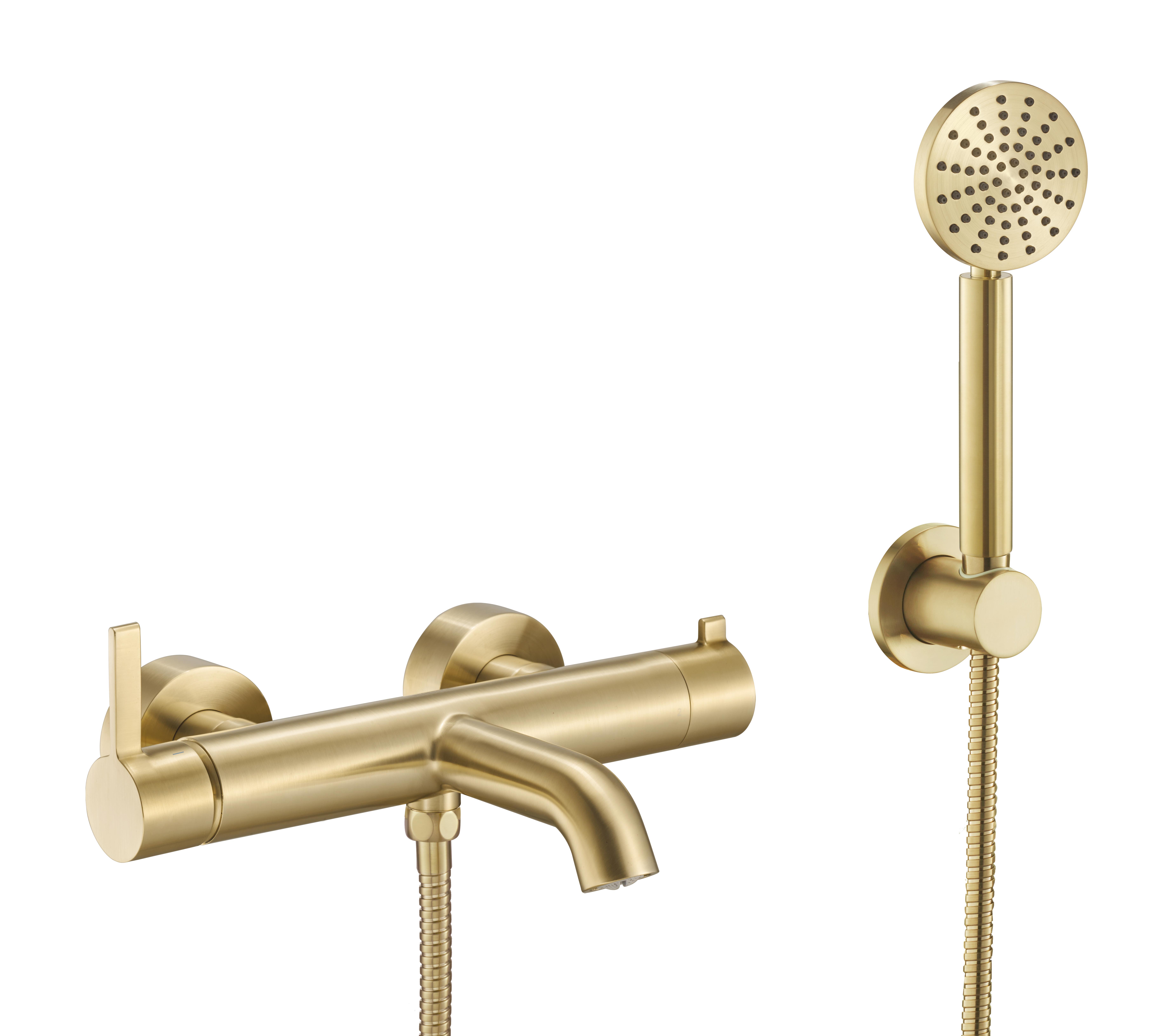 Смеситель для ванны с душевым гарнитуром Benesque Lumiere 11011304 латунь брашированная