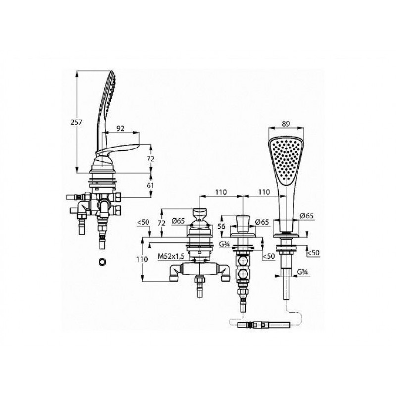 Смеситель для ванны с душем Kludi Balance 524480575 хром