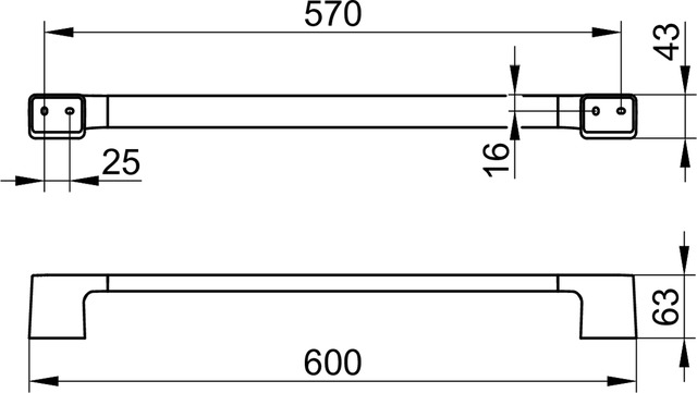 Полотенцедержатель 60см Keuco Aveno 14601010600 хром