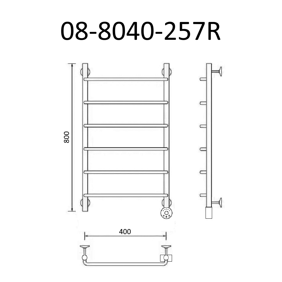 Полотенцесушитель электрический Маргроид Вид 8 80х40 хром