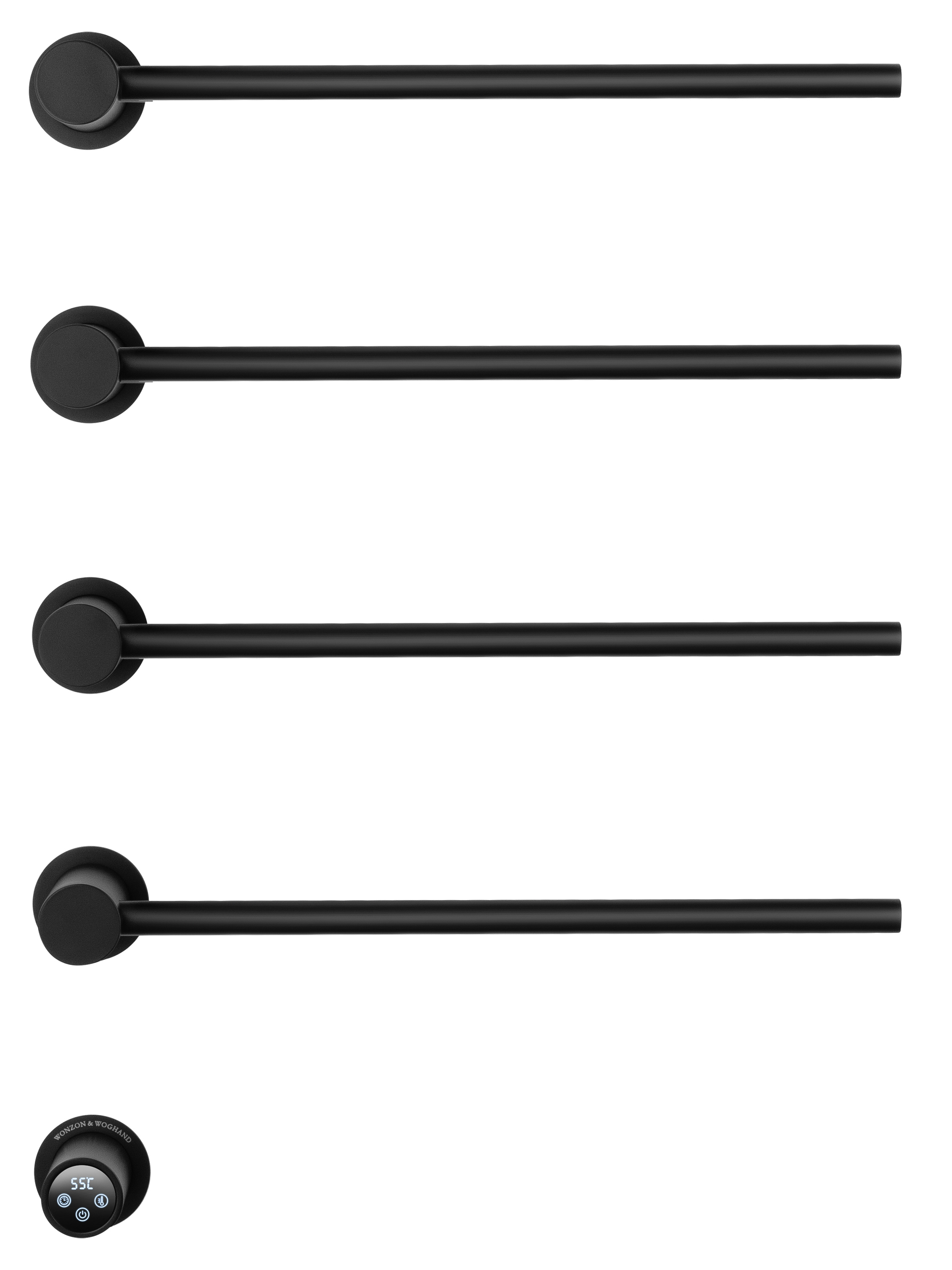 Полотенцесушитель электрический встраиваемый WONZON & WOGHAND HAMBURG, Черный матовый (WW-AL314-MB)