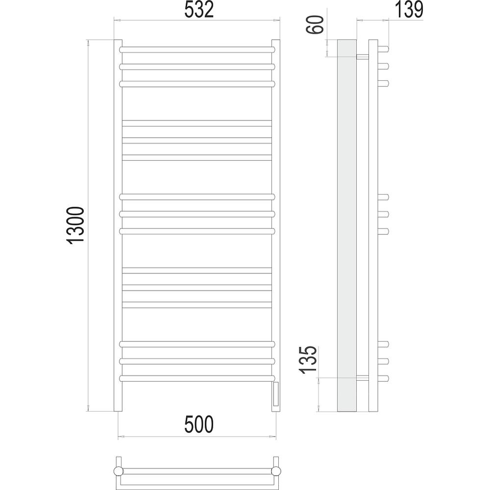Полотенцесушитель электрический Terminus Прато П15 50х130