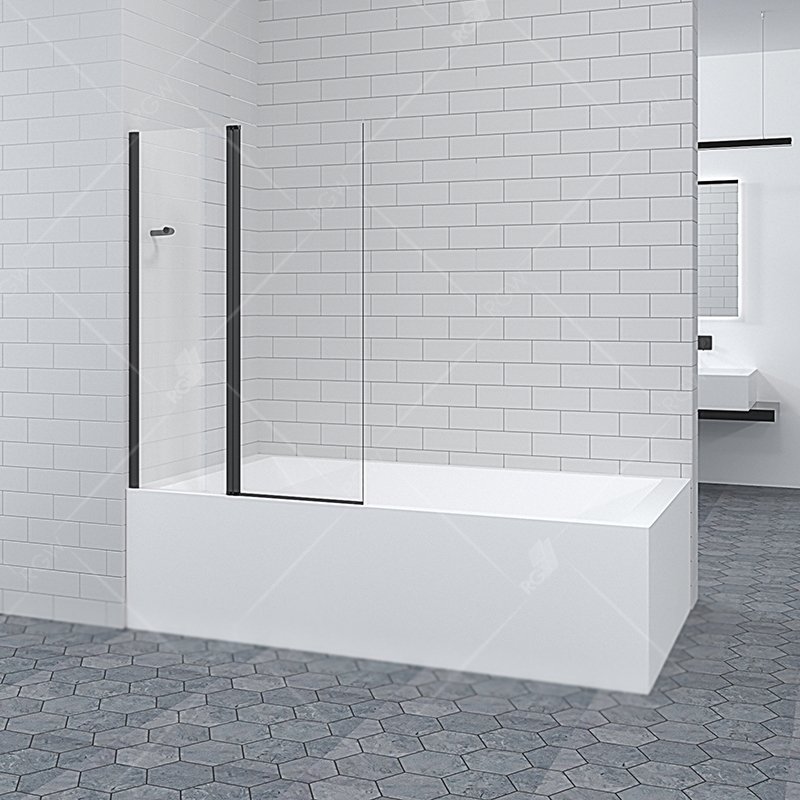 Шторка на ванну RGW Screens SC-11 100x140 профиль Черный стекло прозрачное