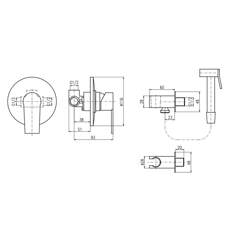 Гигиенический душ со смесителем Rav Slezak COLORADO CO142, хром