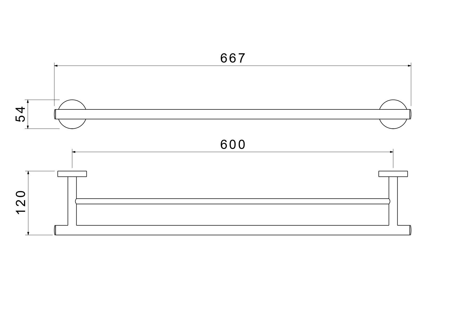 Полотенцедержатель 60см Aquatek Оберон AQ4230MB черный матовый