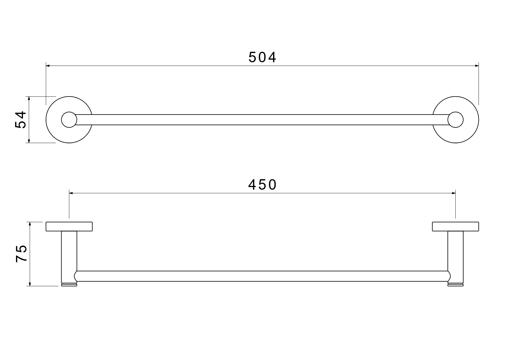 Полотенцедержатель 45см Aquatek Европа AQ4120MB черный матовый