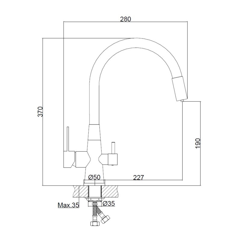 Смеситель для кухни Haiba HB76859-7, черный
