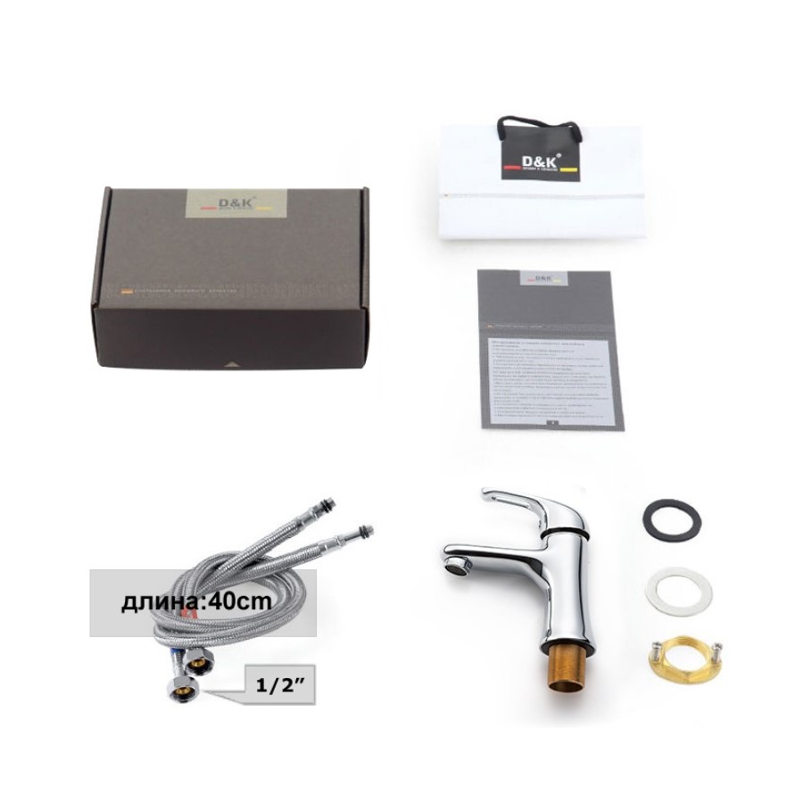 Смеситель для раковины D&K Rhein DA1372141, хром