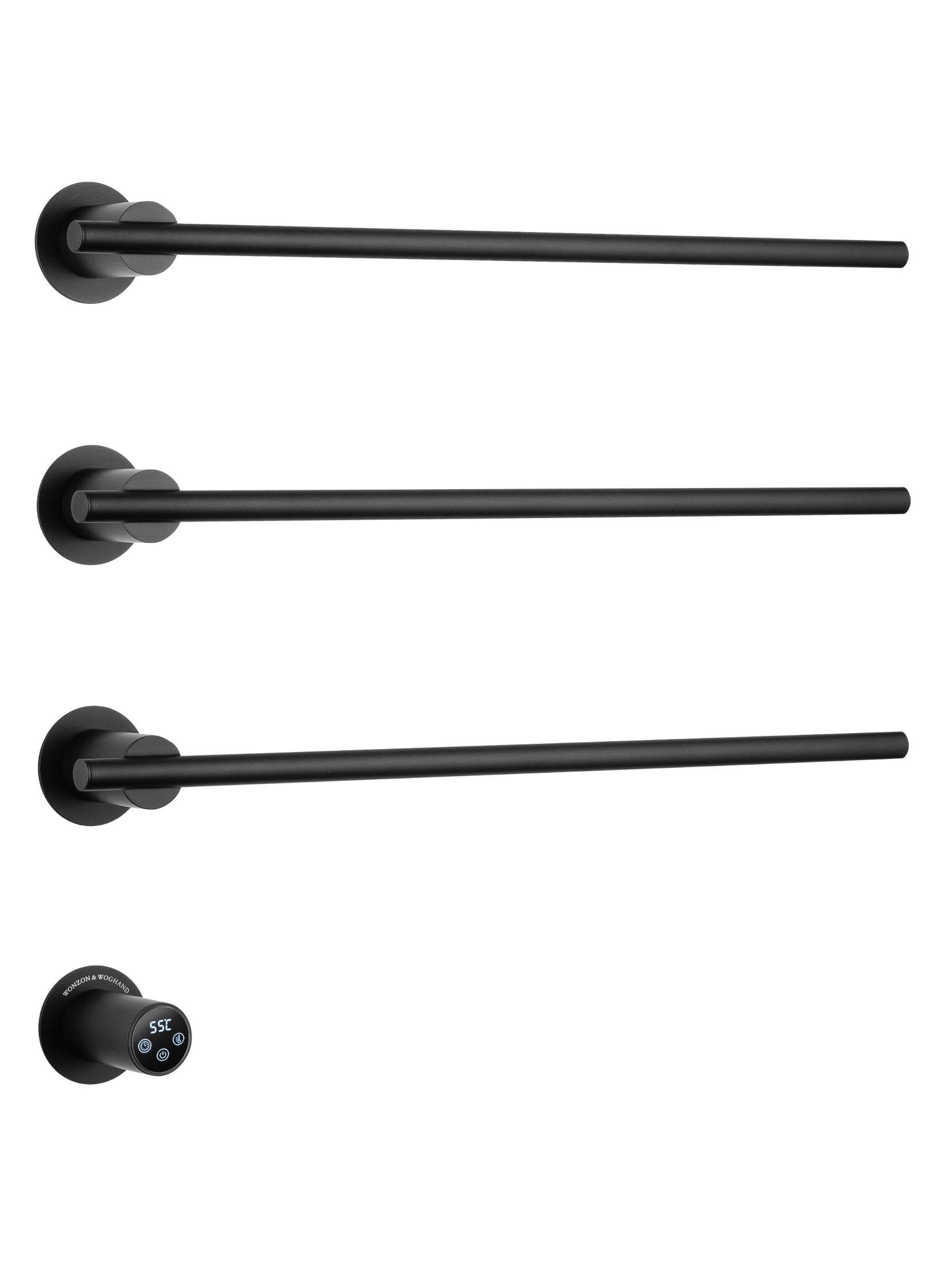 Полотенцесушитель электрический встраиваемый WONZON & WOGHAND DORTMUND, Черный матовый (WW-A363-MB)