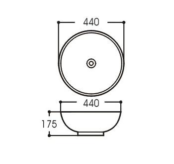 Раковина накладная 44см Aquatek Европа AQ5354-00 белая