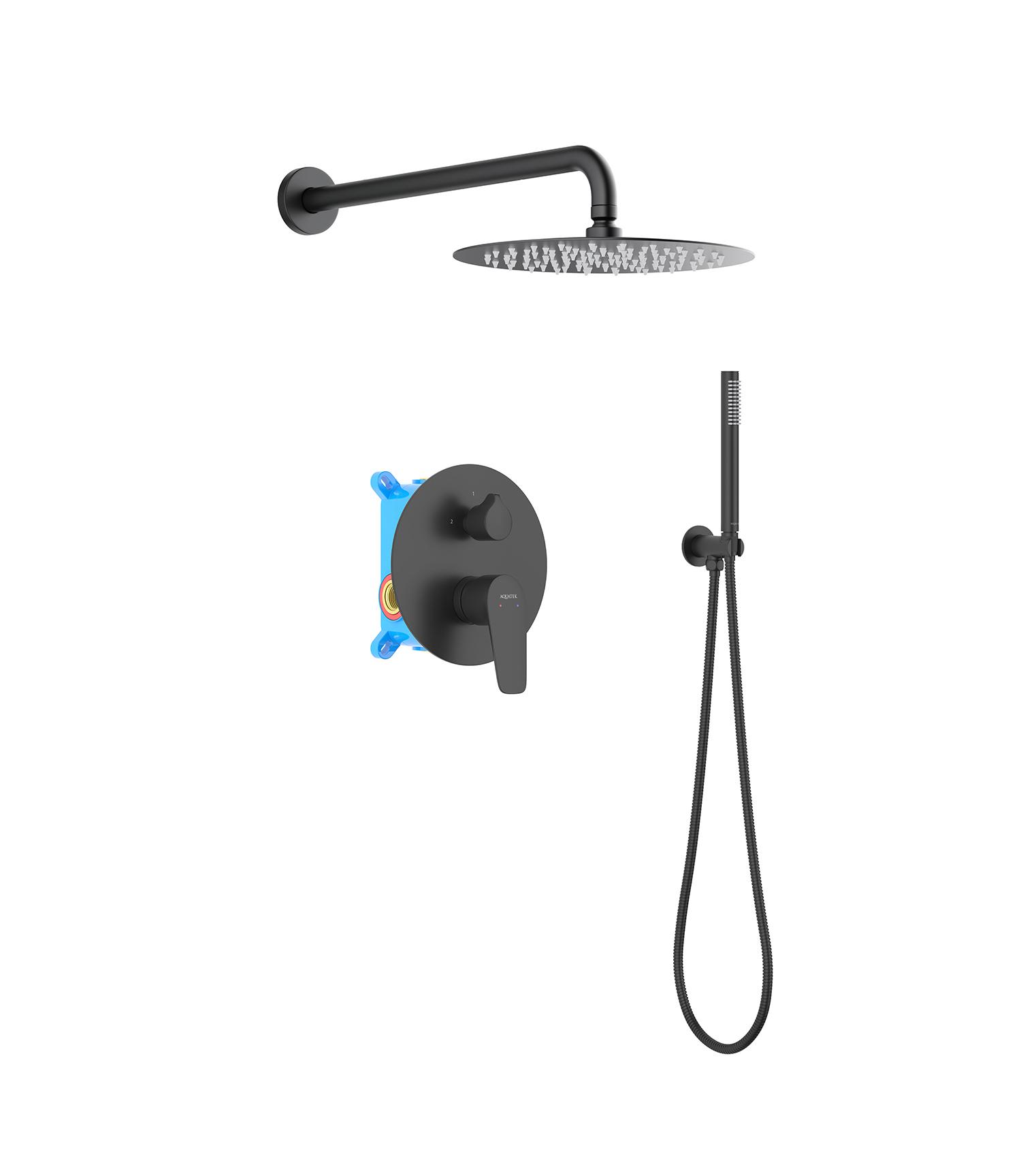 Встраиваемая душевая система Aquatek Бетта AQ1172MB черный матовый