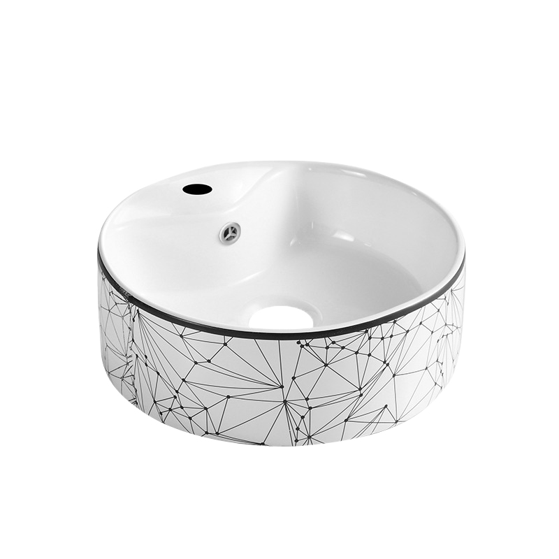 Раковина накладная 41см Point Виктория PN43065WB белый/черный