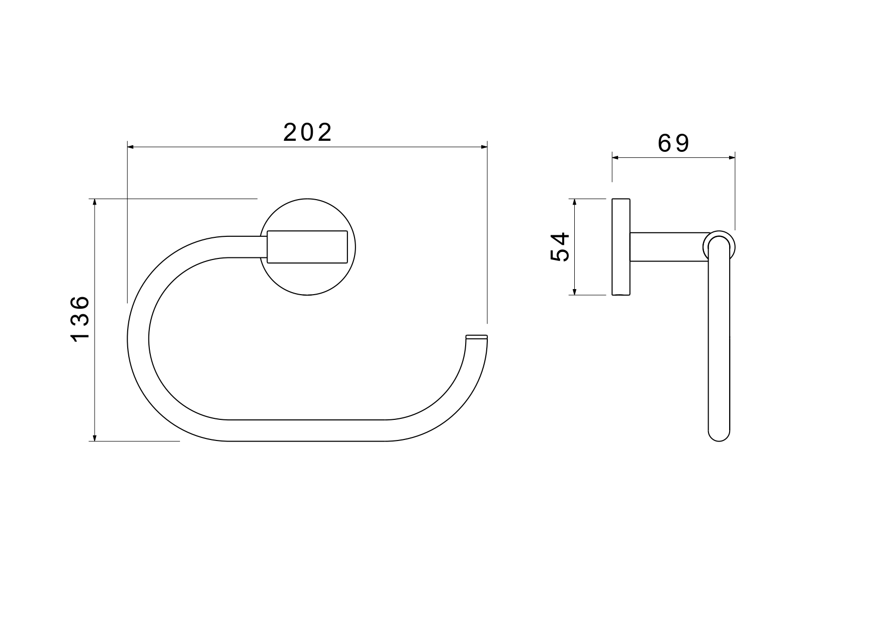 Полотенцедержатель-кольцо Aquatek Оберон AQ4221CR хром
