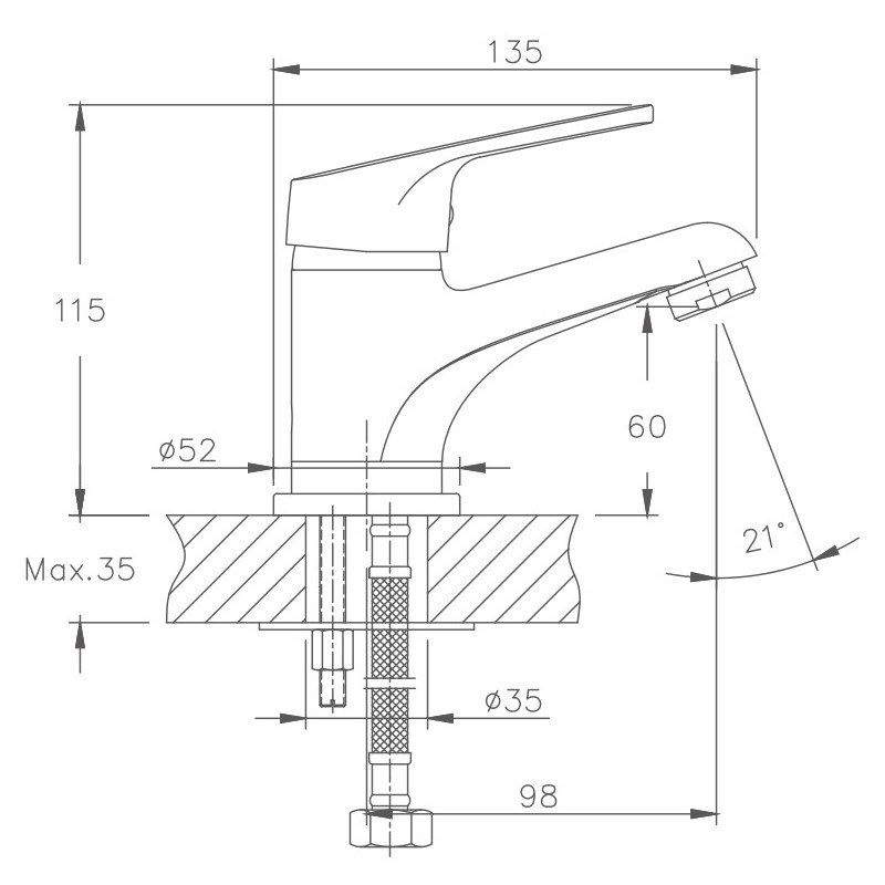Смеситель для раковины Haiba HB1016, хром