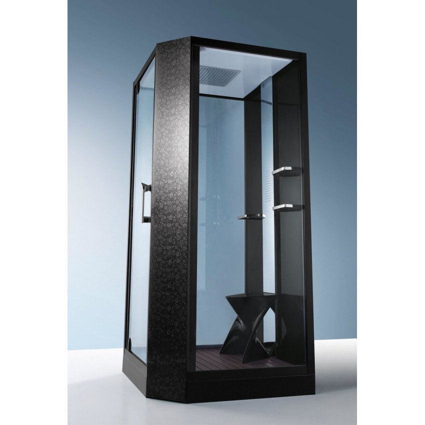 Душевая кабина Orans 89101LB 100x100x220 профиль черный, стекло прозрачное