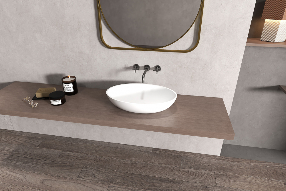 Раковина накладная ABBER Stein AS2635 белая матовая