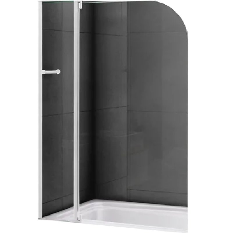 Шторка на ванну Cezares Relax V-11 100х140 профиль Белый стекло рифленое R