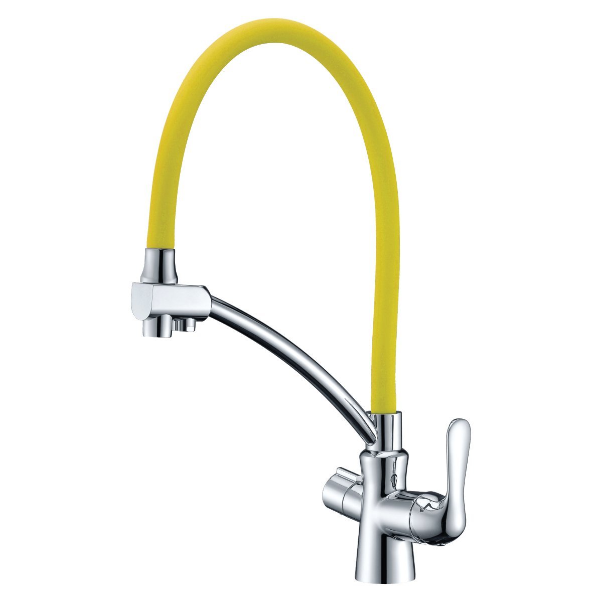 Смеситель для кухни Lemark Comfort LM3070C-Yellow хром/желтый