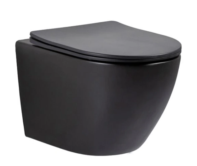 Унитаз подвесной безободковый GID Tr2122TF-Bm черный матовый, с сиденьем микролифт