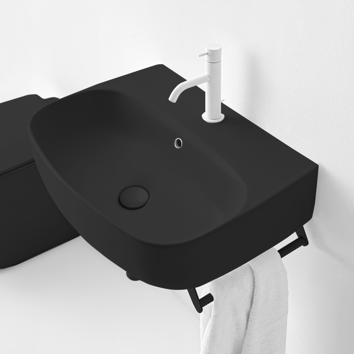 Раковина подвесная / накладная 60см Kerasan Nolita 534131*1 черный матовый