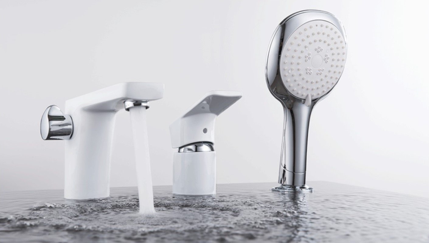 Смеситель на борт ванны D&K Berlin DA1434916, белый