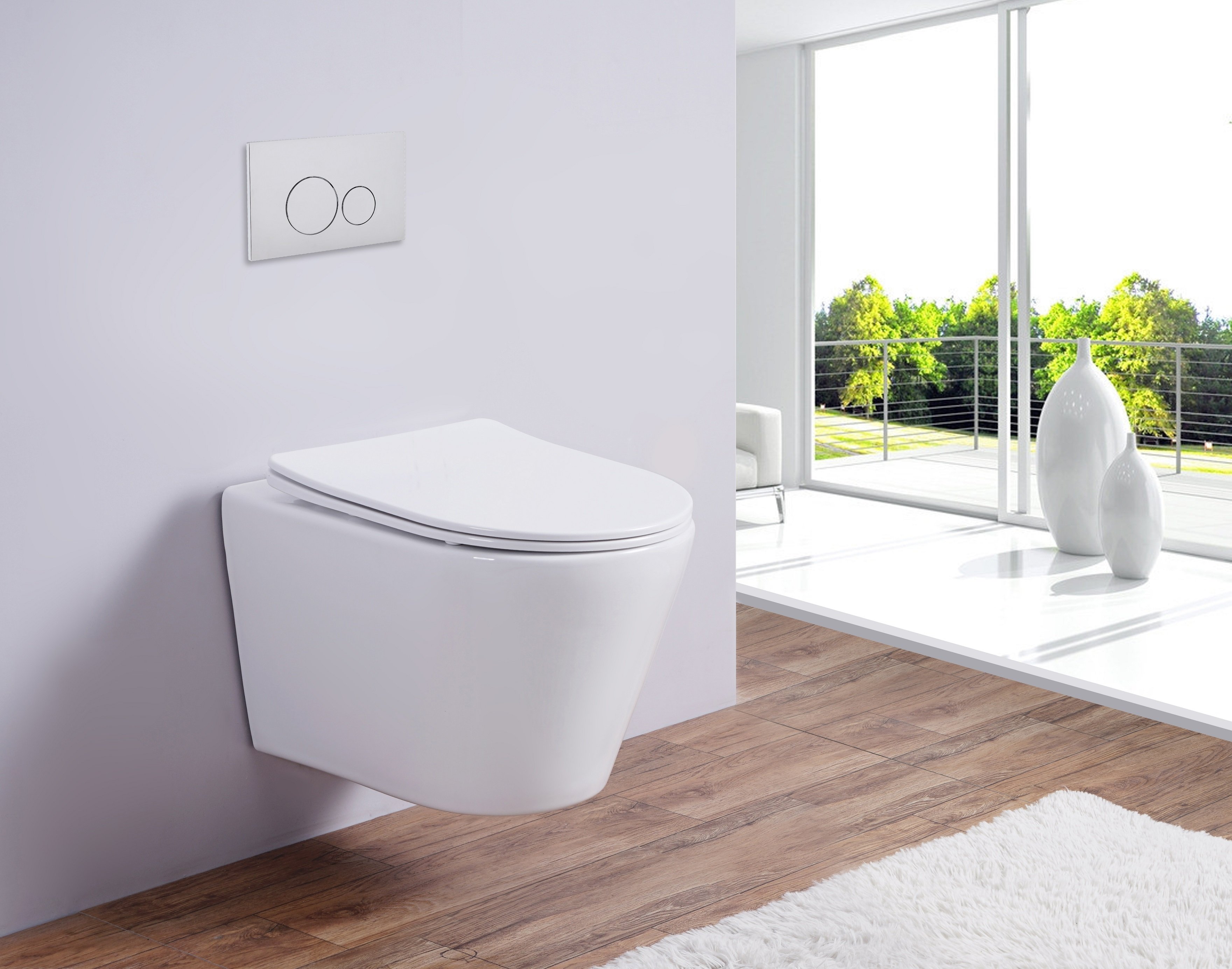 Унитаз подвесной Esbano CLAVEL белый, с сиденьем микролифт