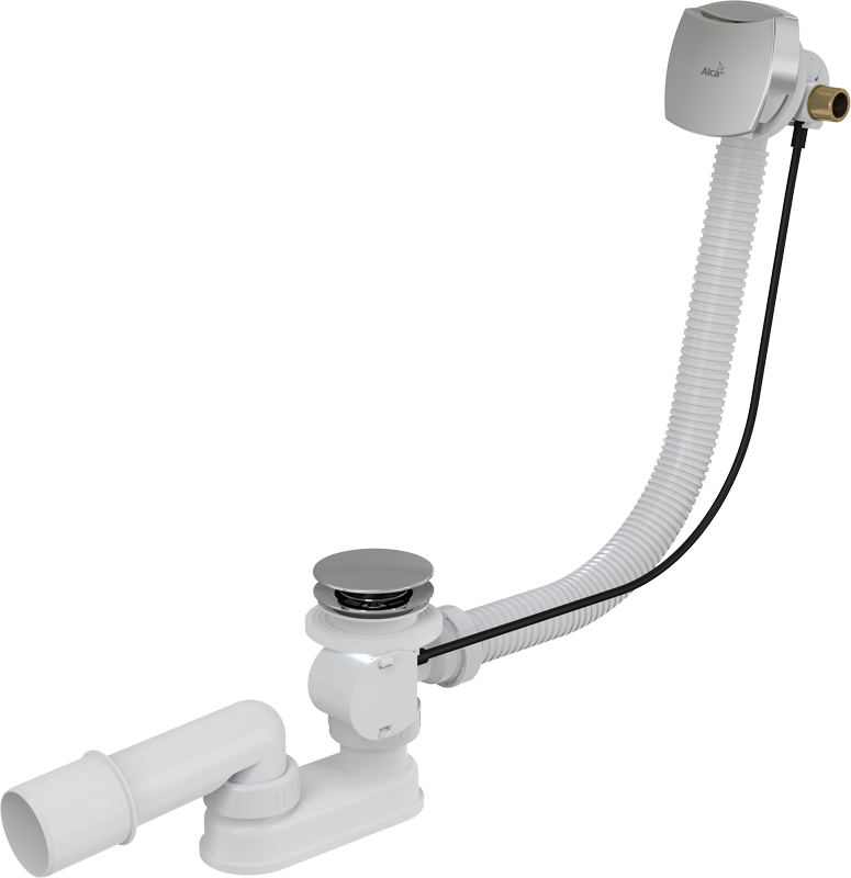 Слив-перелив Alcaplast A565KM1-80 полуавтомат белый хром