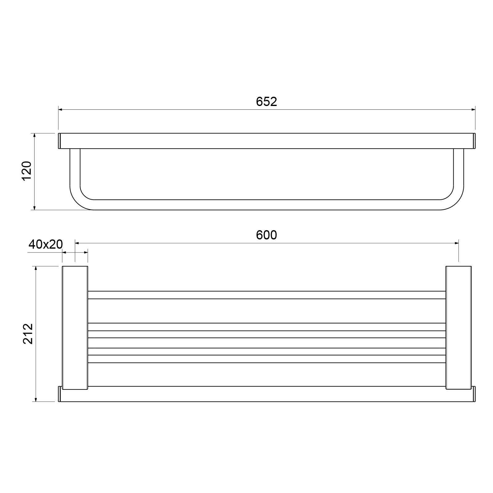 Полка с полотенцедержателем Timo Luiro 18558/03 черный матовый