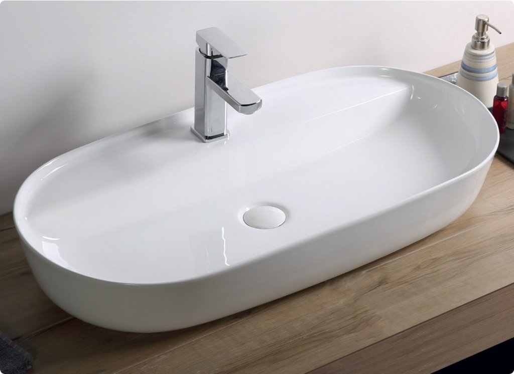 Раковина накладная 82см BelBagno BB1347 белый
