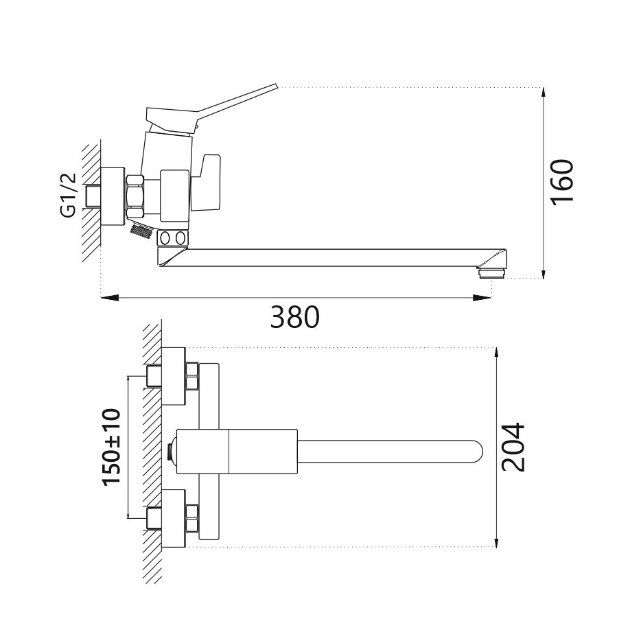 Смеситель для ванны Haiba HB22818-7, черный