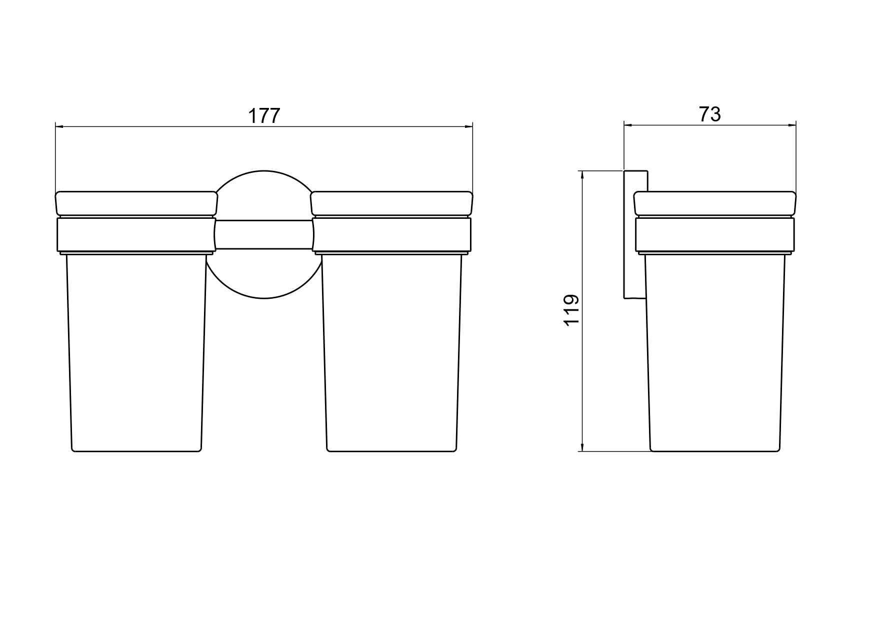 Стакан для ванной двойной Aquatek Европа AQ4117MB черный матовый