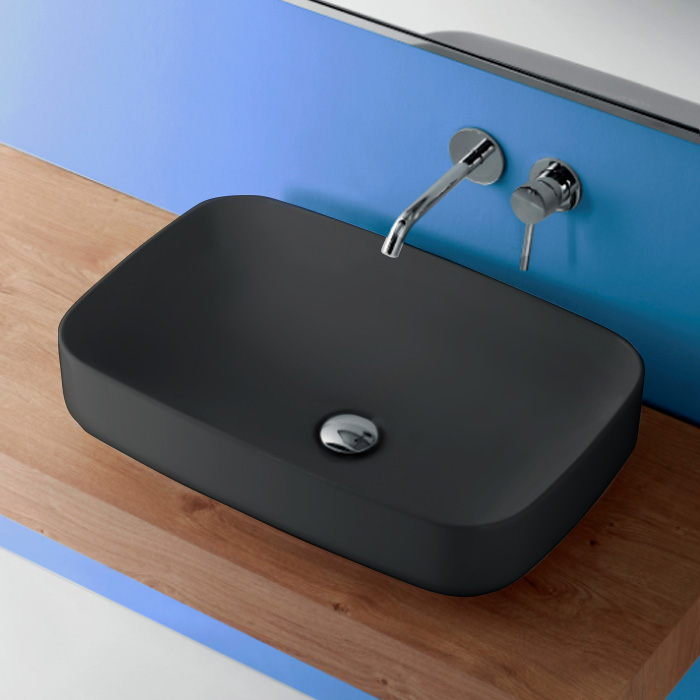 Раковина накладная 60см Kerasan Tribeca 514131 черный матовый