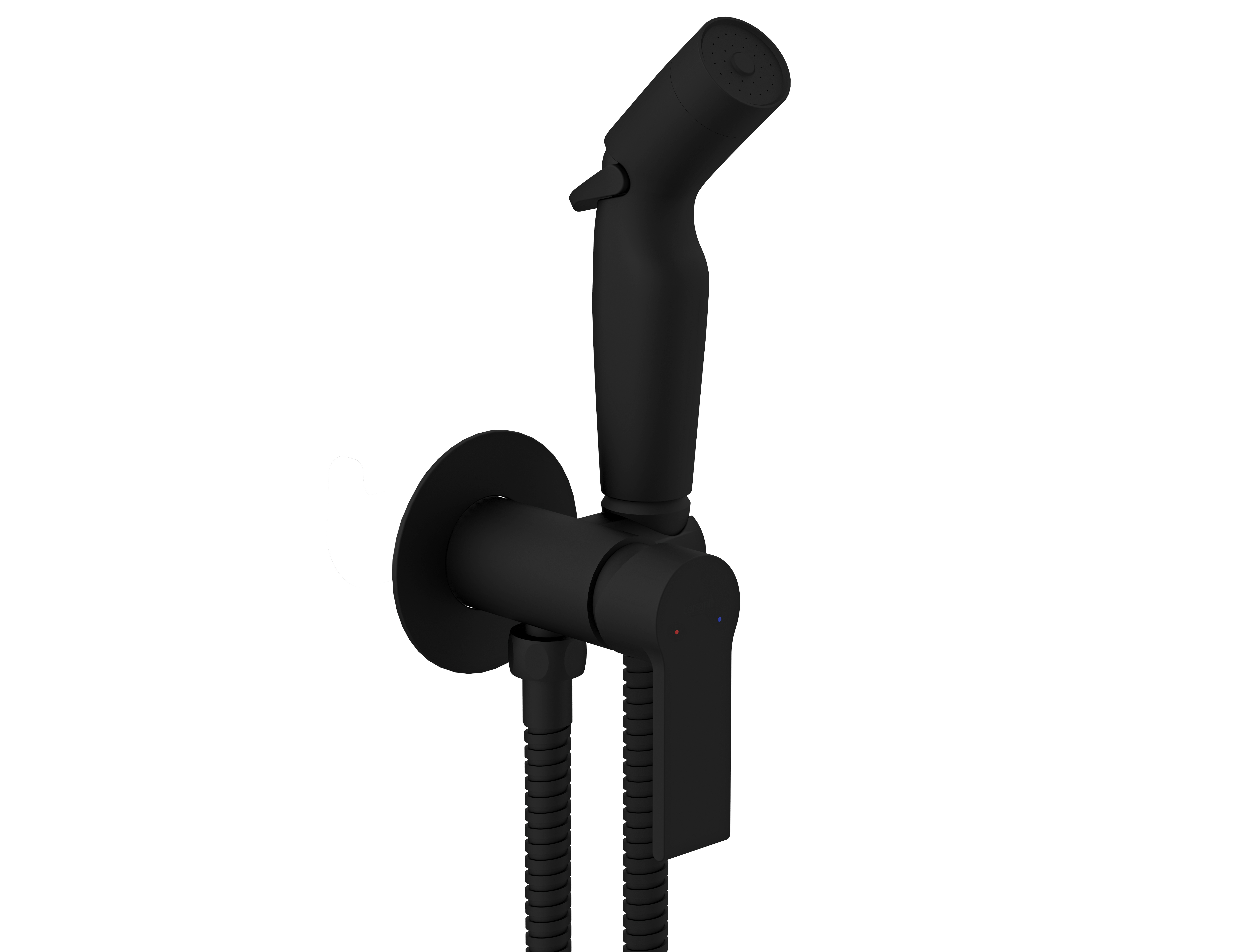 Гигиенический душ со смесителем Cersanit BRASKO BLACK 64103 черный матовый
