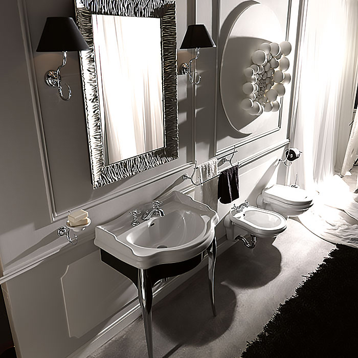 Раковина подвесная на 3 отверстия 73см Kerasan Retro 104701*3 белый