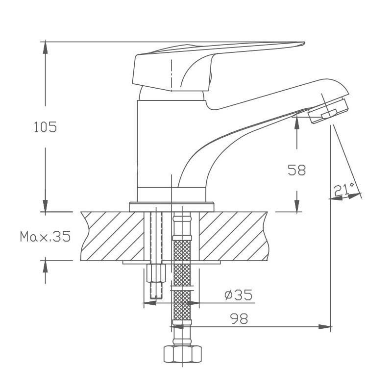 Смеситель для раковины Haiba HB1037, хром