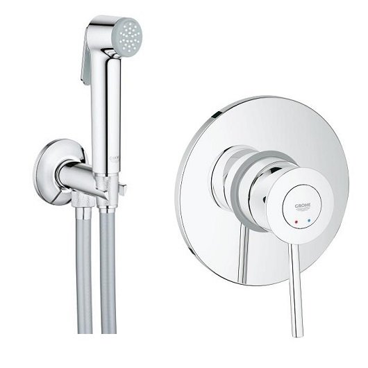 Гигиенический душ со смесителем Grohe BauClassic 124902 хром