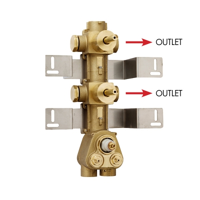 Скрытая часть для термостата HighFlow на 2 потребителя (установка вертикально/горизонтально) Bossini Outlets Z030201000