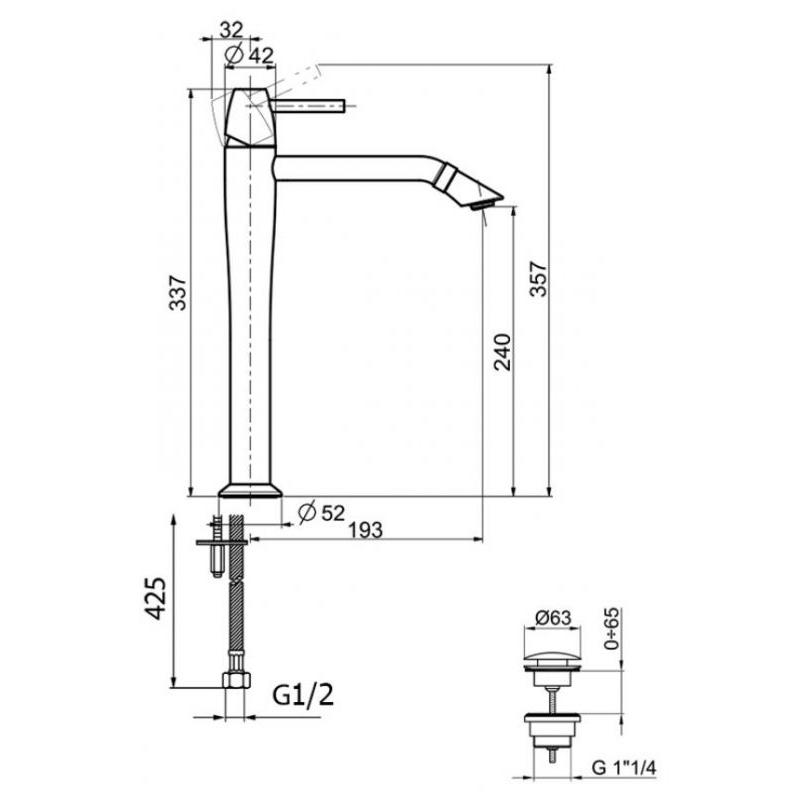 Смеситель для раковины Webert Opera moderna OE830402560, черный