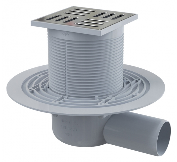 Душевой трап Alcaplast APV101 Хром матовый/Серый