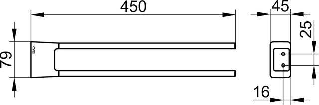 Полотенцедержатель 45см Keuco Aveno 14618010000 хром