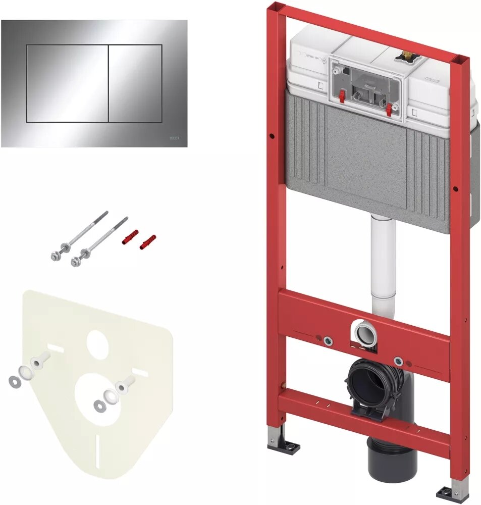 Готовое решение (4 в 1) для подвесных унитазов TECE Profil 9400412 хром глянцевый