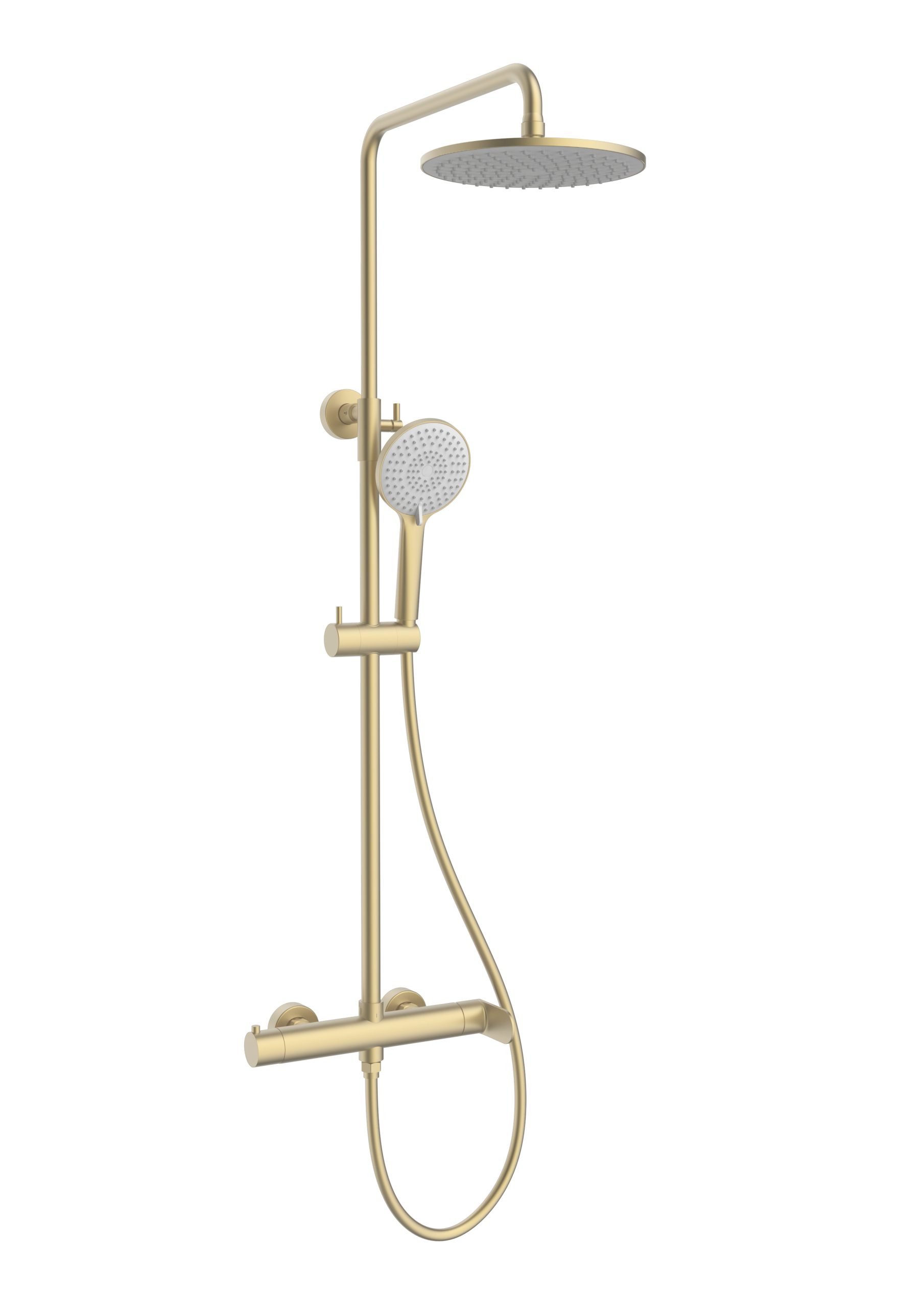 Душевая стойка со смесителем Vincea Rondo VSFS-1R0BG золото матовое