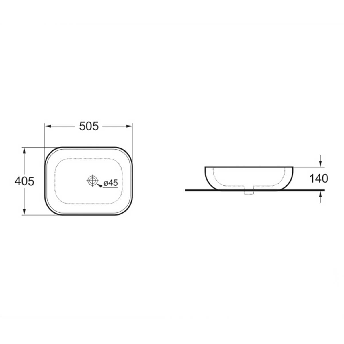 Раковина накладная 50см Vincea VBS-101MA антрацит матовый