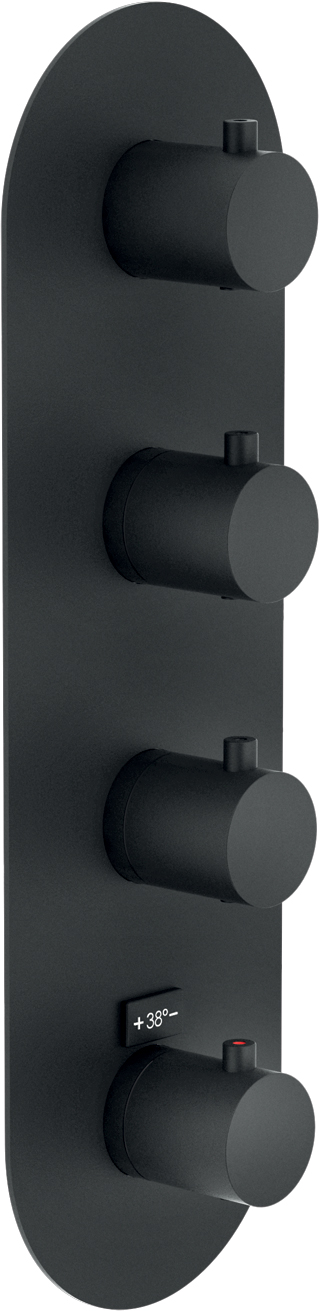 Смеситель для душа с термостатом на 3 выхода Nobili Live WE00103/TBM черный матовый