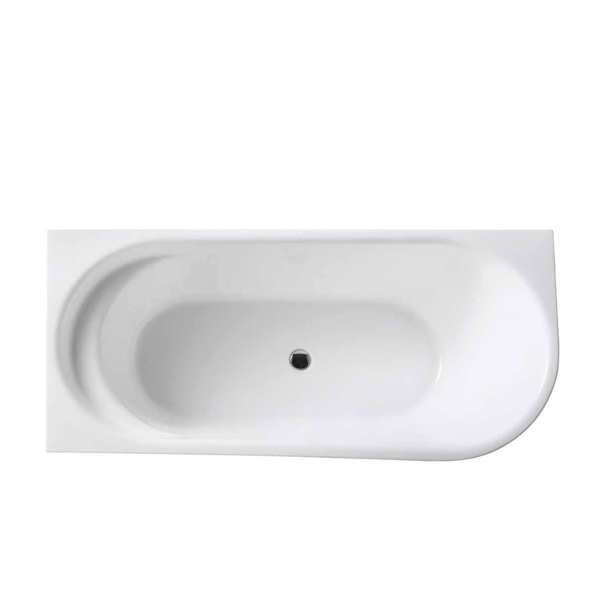 Ванна акриловая Vincea VBT-301-1500L, 1500*780*600, цвет белый, левая, слив-перелив в комплекте, хром