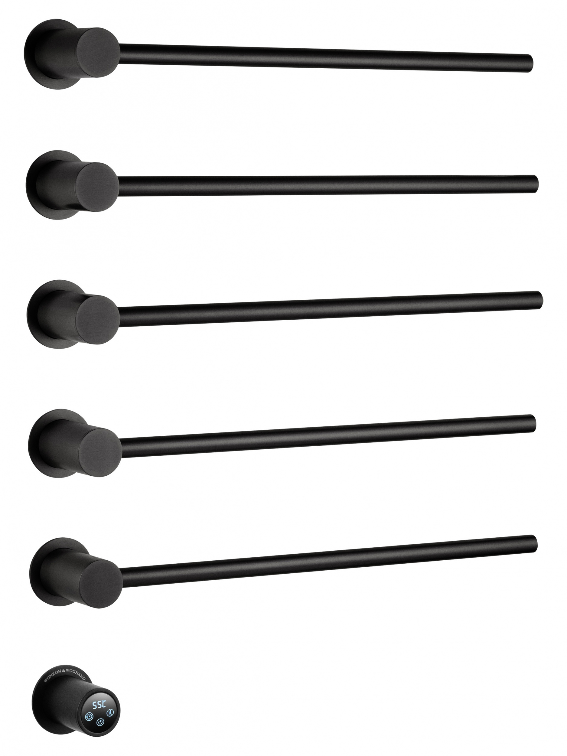 Полотенцесушитель электрический встраиваемый WONZON & WOGHAND HAMBURG, Черный матовый (WW-AL315-MB)