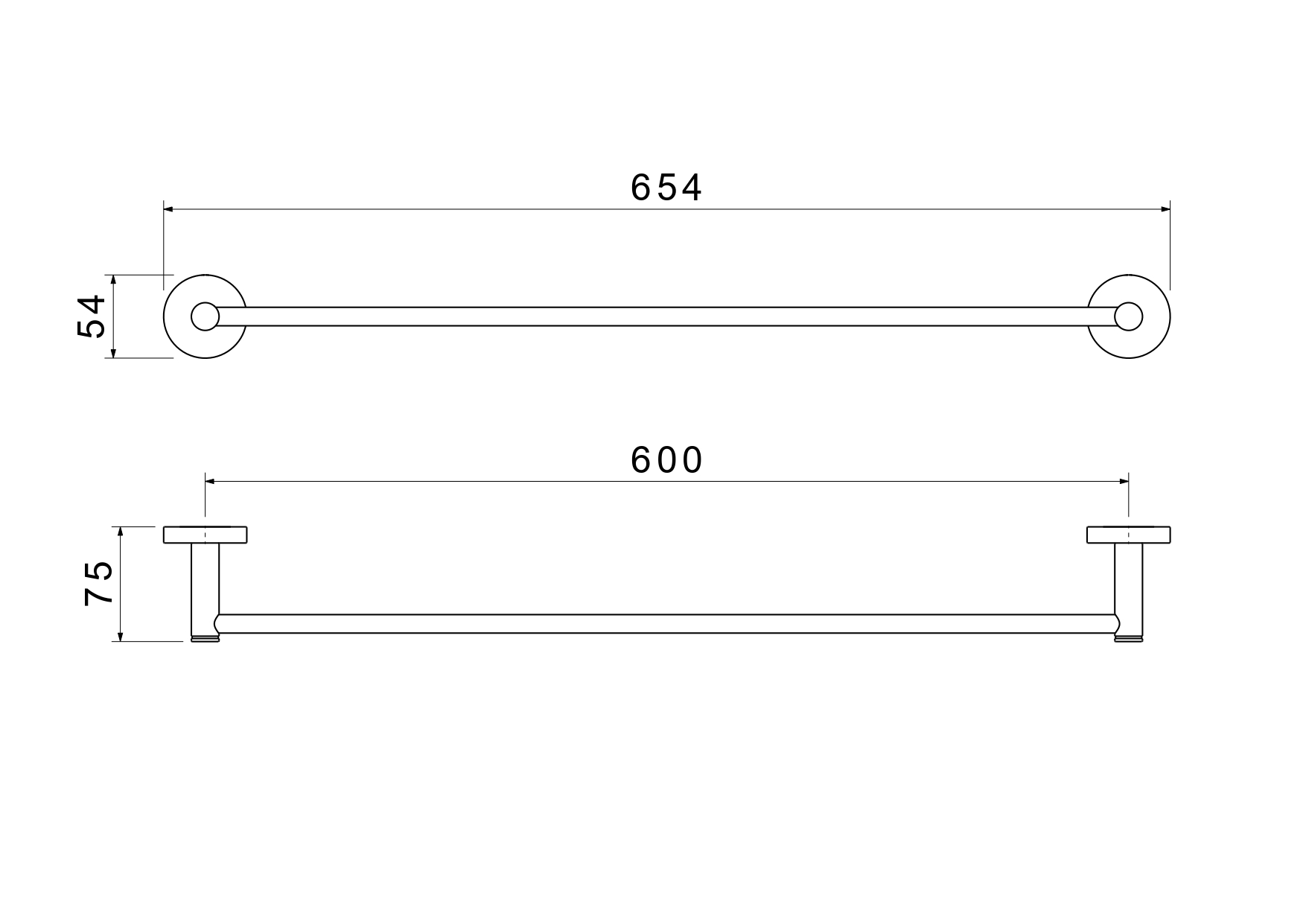 Полотенцедержатель 60см Aquatek Европа AQ4114CR хром